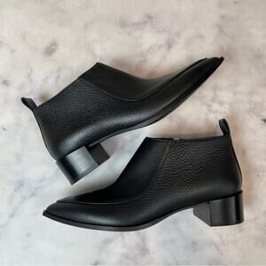 Everlane The Boss Black Leather Pointy Toe Ankle Booties Sz 9.5 NWOB